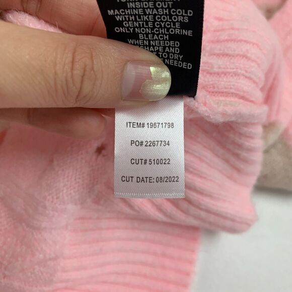 Torrid Sweater Womens Plus 2 Pink Striped Vegan Cashmere Pullover V Neck Henley - Picture 12 of 16